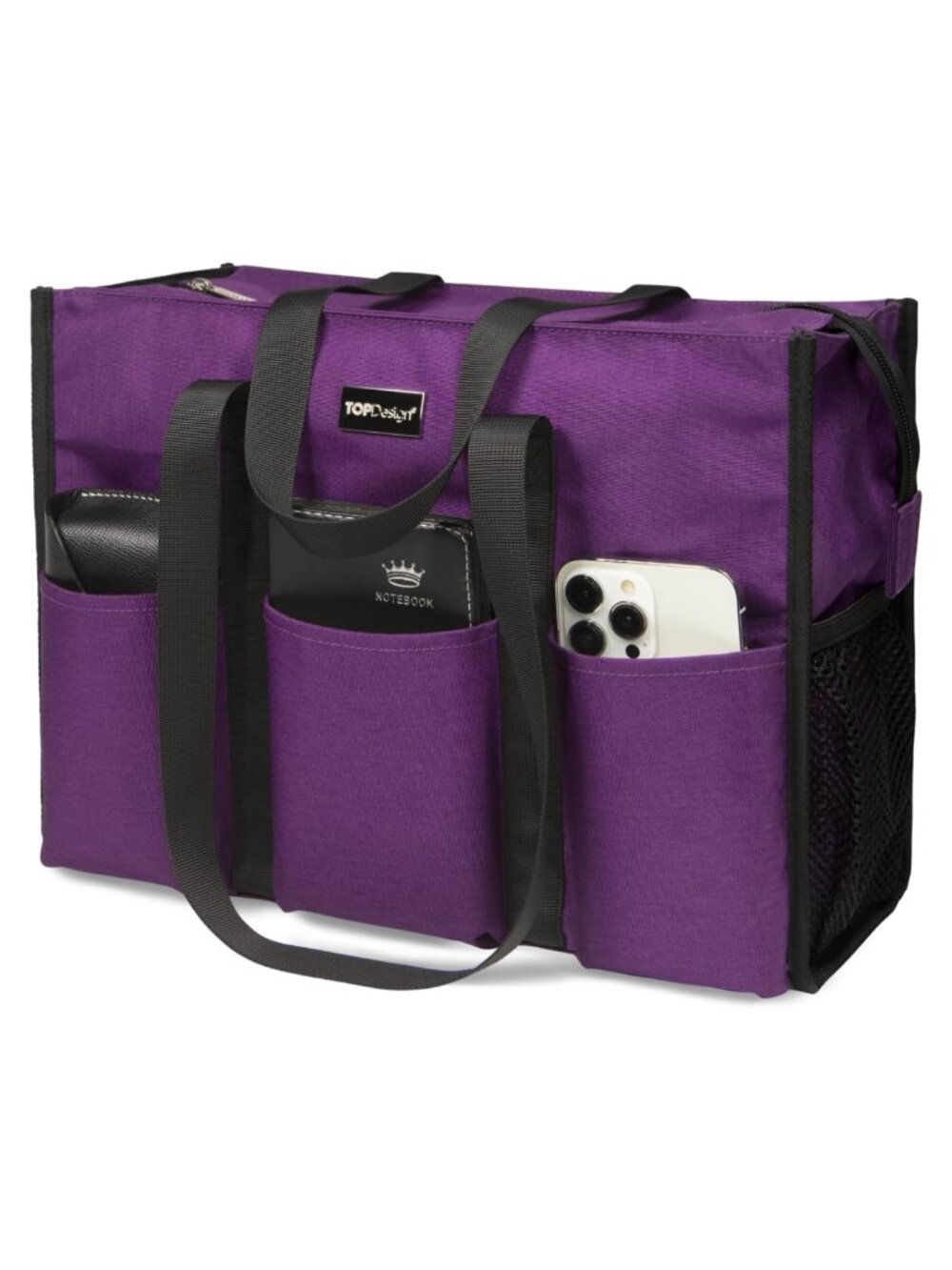 Utility Water Resistant Tote Bag 13 Pockets Zipper Closure Travel Work